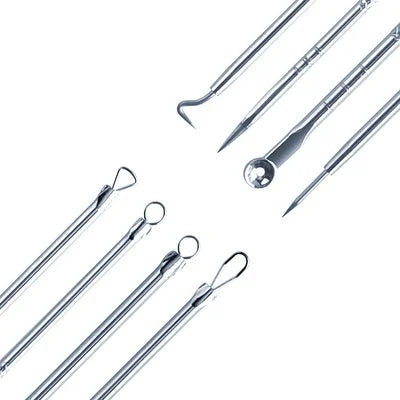Kit 4 de Ferramentas de Beleza Extrator de Acne Removedor de Cravo Espinha