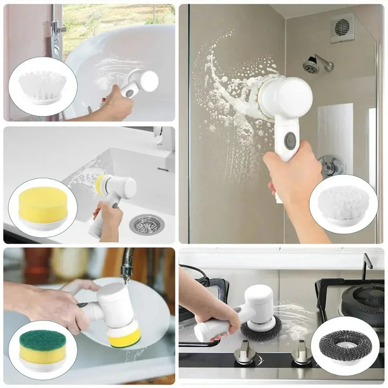 Escova de limpeza elétrica multifuncional, utensílios domésticos para banheiro, utensílios de cozinha